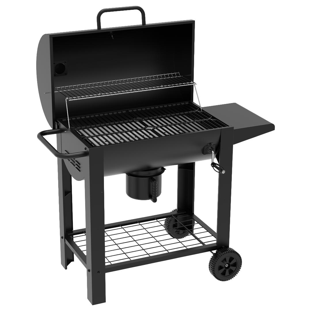 Barbacoa de carbon tipo barril Natuur con mesa auxiliar 116 x 58 x 118 cm.
