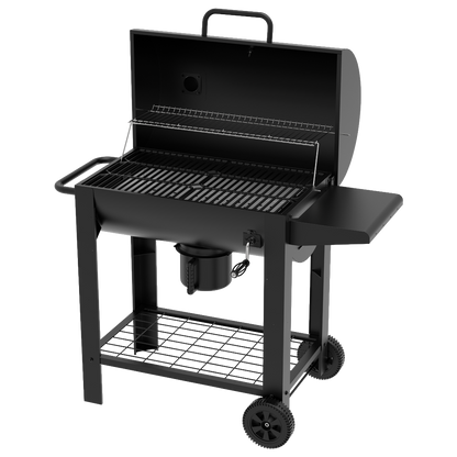 Barbacoa tipo barril Natuur 144991 para jardin con parrilla de calentamiento.