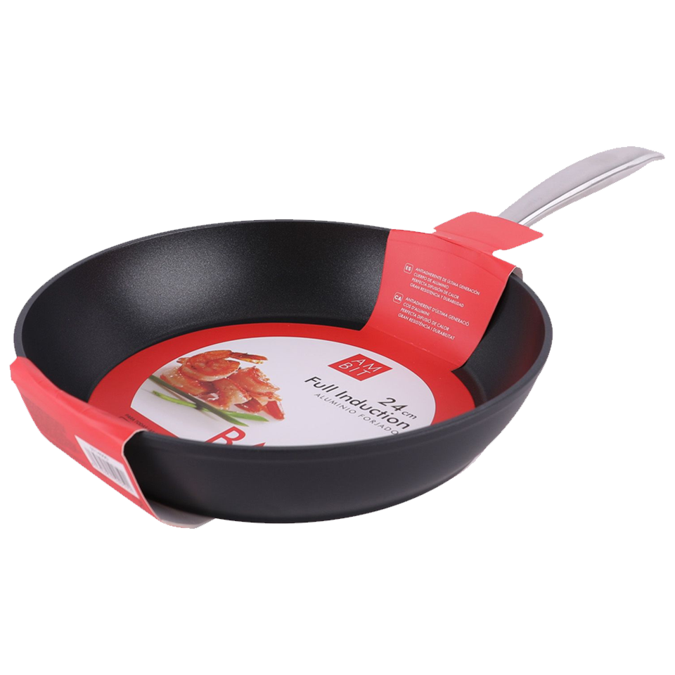 Mango de acero inoxidable remachado profesional en sarten antiadherente Ambit 18 cm