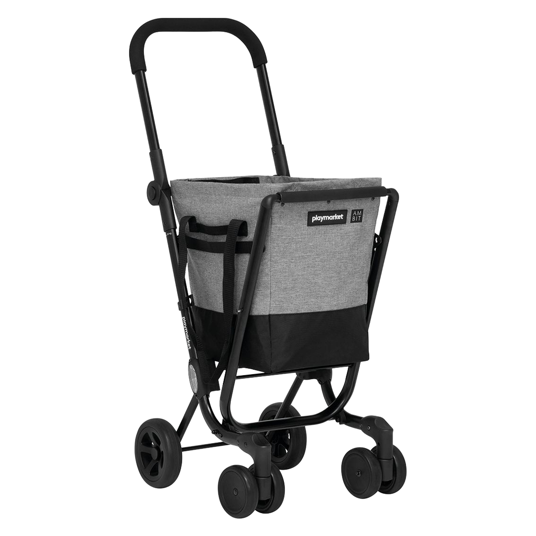 Carro de compra 4 ruedas giratorias Ambit Easy Go gris y negro.