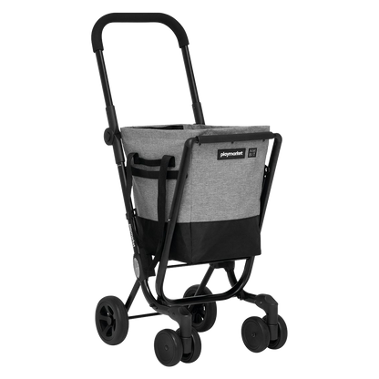 Carro de compra 4 ruedas giratorias Ambit Easy Go gris y negro.