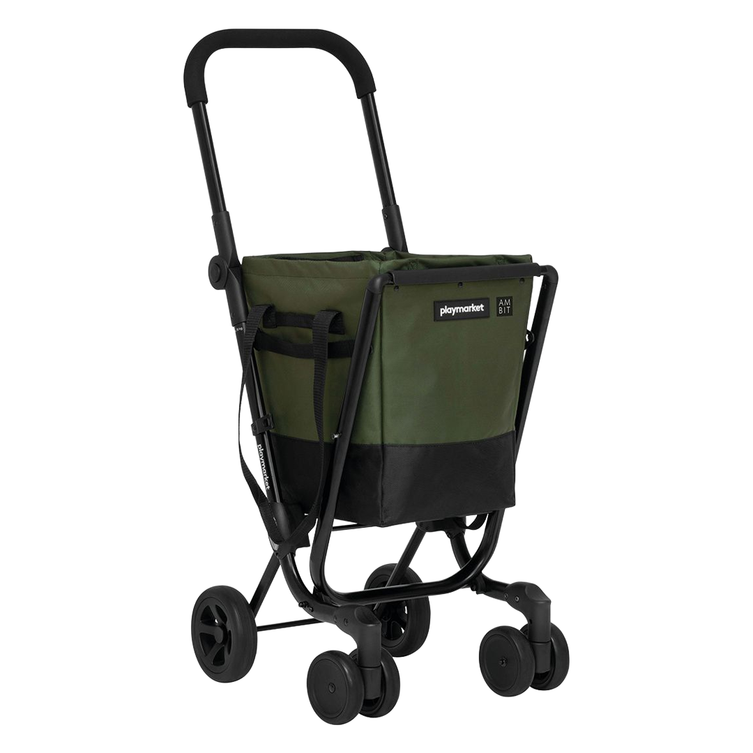 Carro de compra 4 ruedas giratorias Ambit Easy Go kaki y negro.