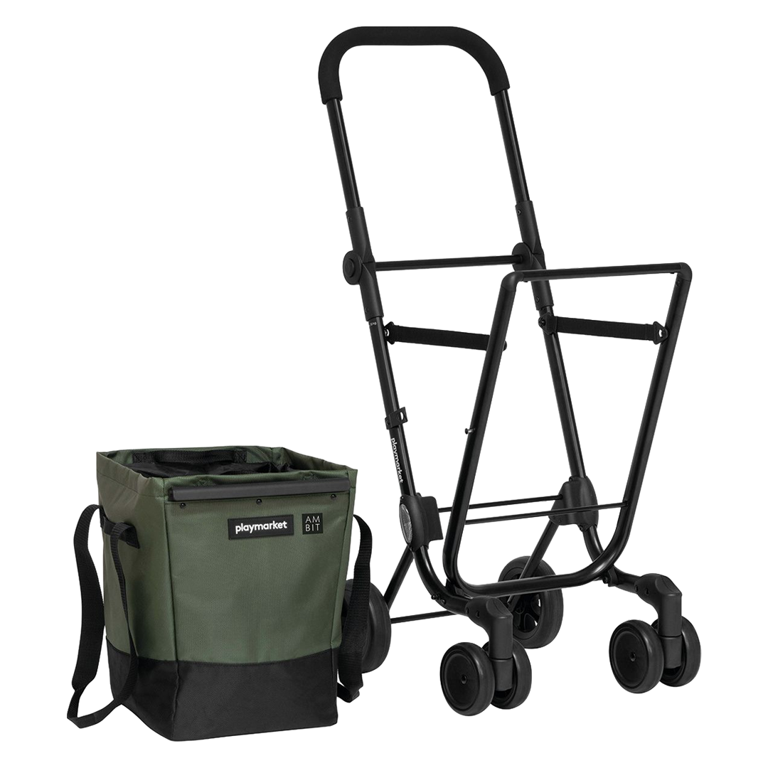 Carro de compra plegable ultracompacto Ambit con bolsa extraíble.