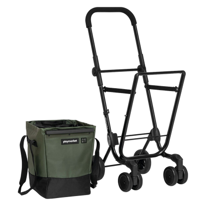 Carro de compra plegable ultracompacto Ambit con bolsa extraíble.