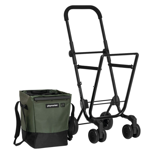 Carro de compra plegable ultracompacto Ambit con bolsa extraíble.