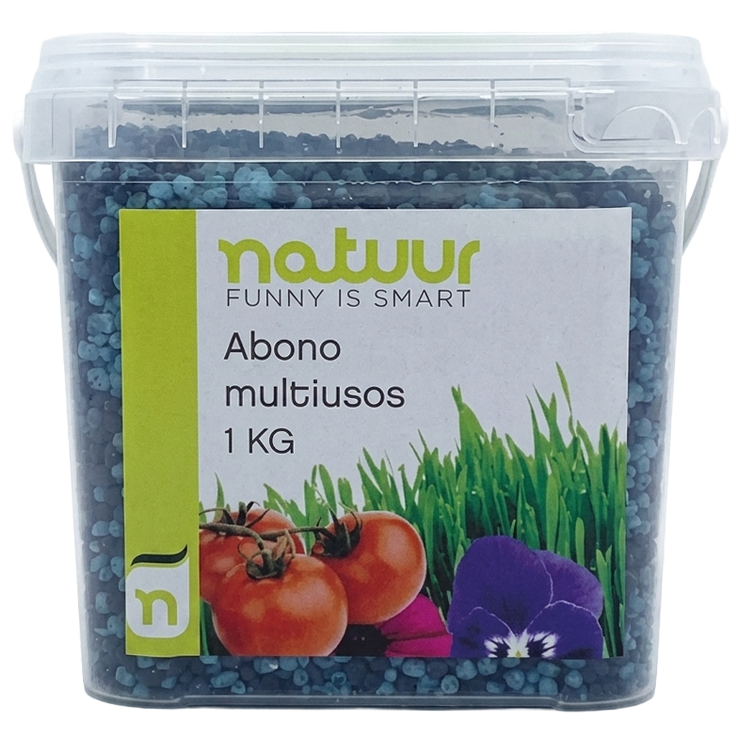 Abono granulado con oligoelementos NPK Natuur de 1 kg para horticultura.