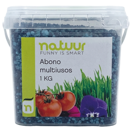 Abono granulado con oligoelementos NPK Natuur de 1 kg para horticultura.