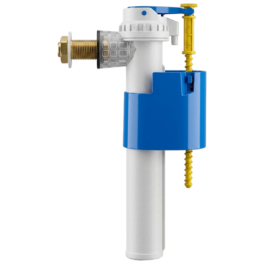 Grifo de llenado lateral H2O para cisterna de WC con flotador compacto y rosca de conexión de latón de 3/8 pulgadas.