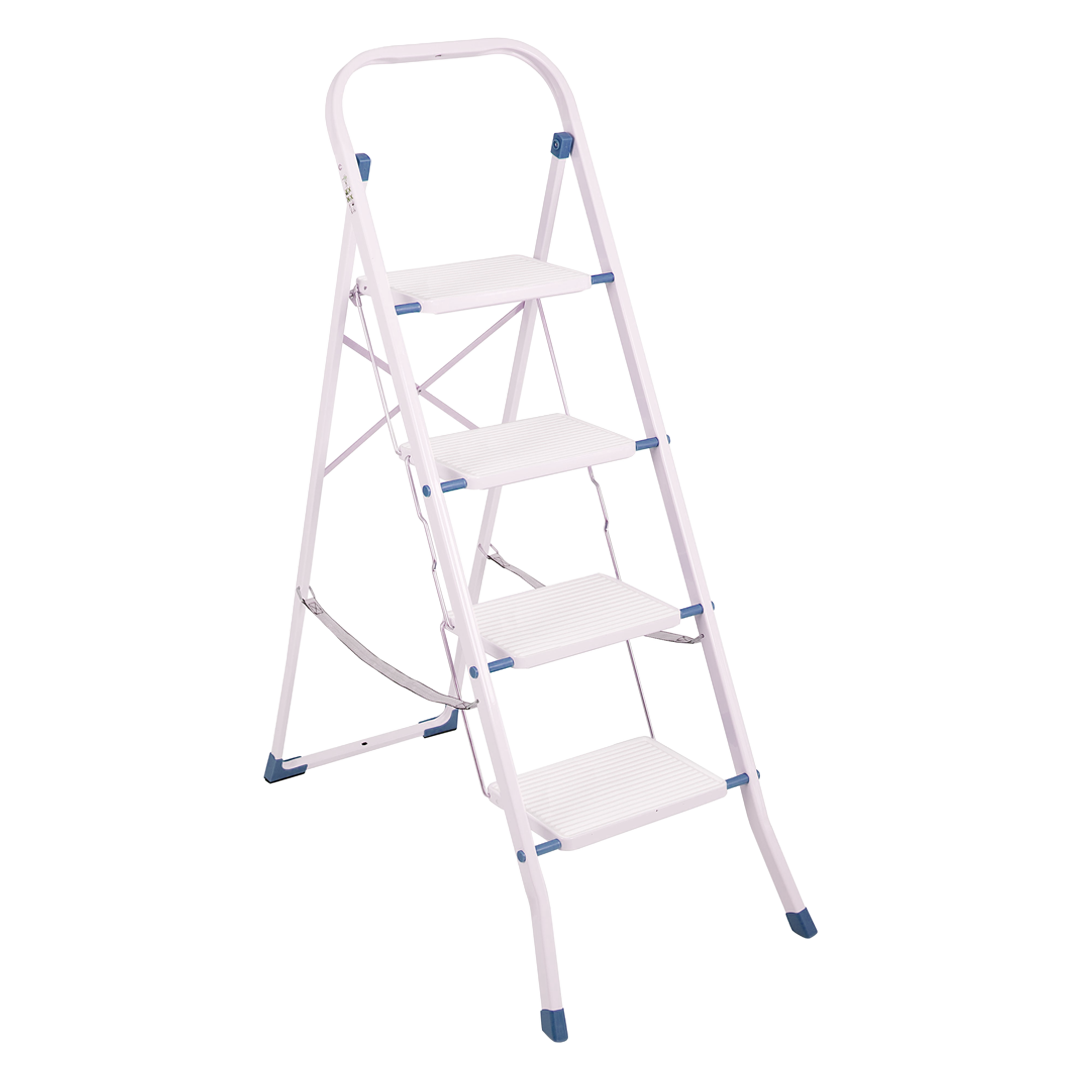 Taburete escalera praktico de 4 peldanos blanco Kylate ref 146741