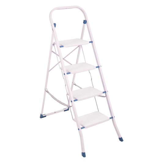 Taburete escalera praktico de 4 peldanos blanco Kylate ref 146741