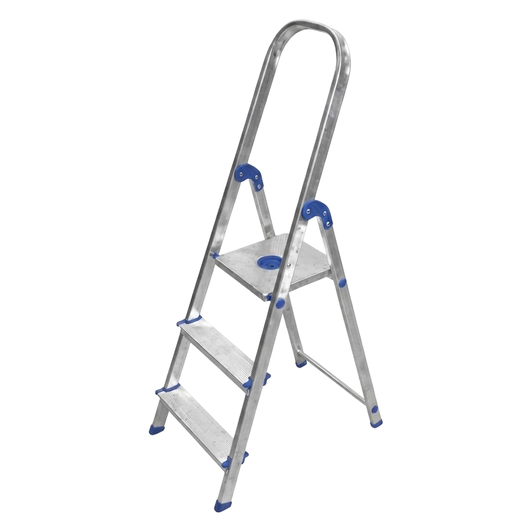 Escalera de aluminio con peldano ancho 3 peldanos Ambit ref 146926.