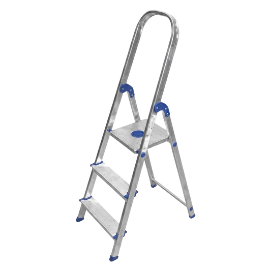 Escalera de aluminio con peldano ancho 3 peldanos Ambit ref 146926.