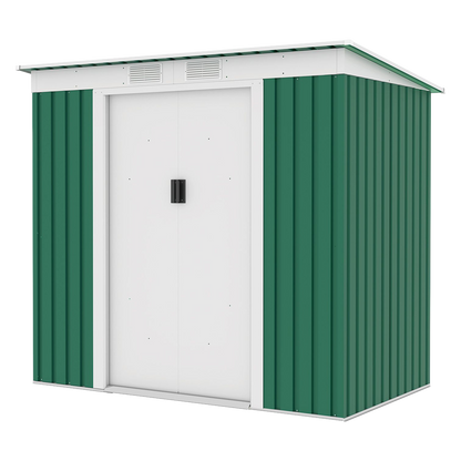Puerta corredera doble de 90x157 cm en caseta metalica Natuur 201x122x176 cm.