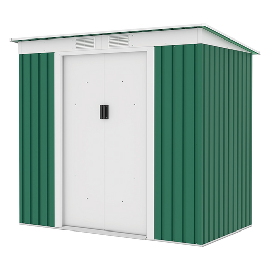 Puerta corredera doble de 90x157 cm en caseta metalica Natuur 201x122x176 cm.