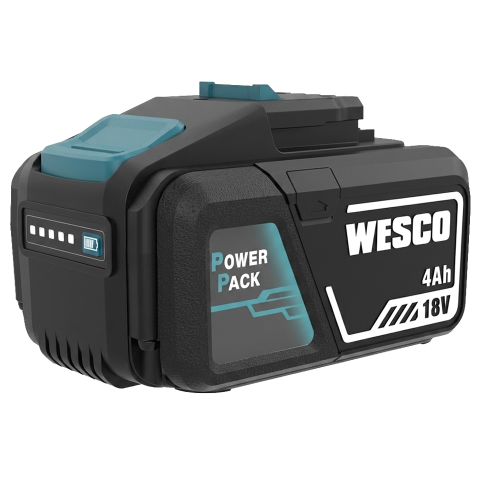 Batería Wesco 4Ah con tecnología de carga Tipo-C para herramientas profesionales