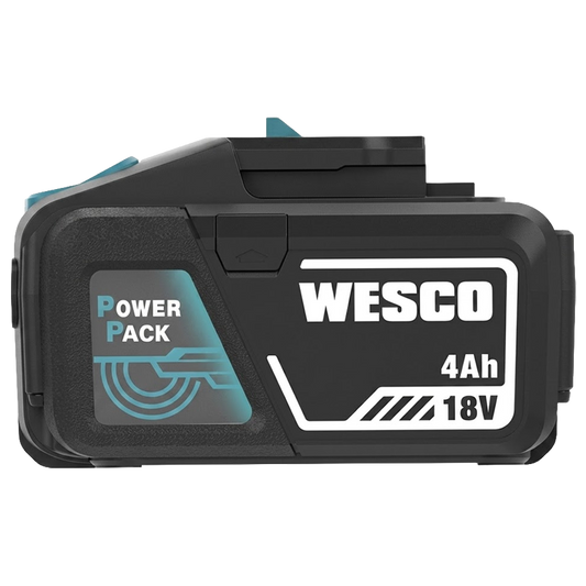 Vista en detalle del indicador LED de 5 niveles en la batería Wesco 4Ah