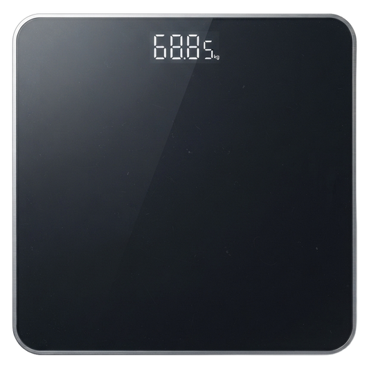 Bascula de bano digital de cristal negro Ambit 180 kg ref 23019039.