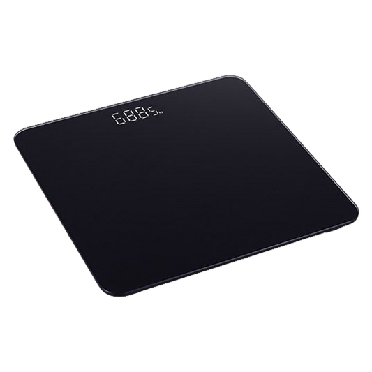 Pantalla LED de 20.6 mm de la bascula digital de bano Ambit en funcionamiento.