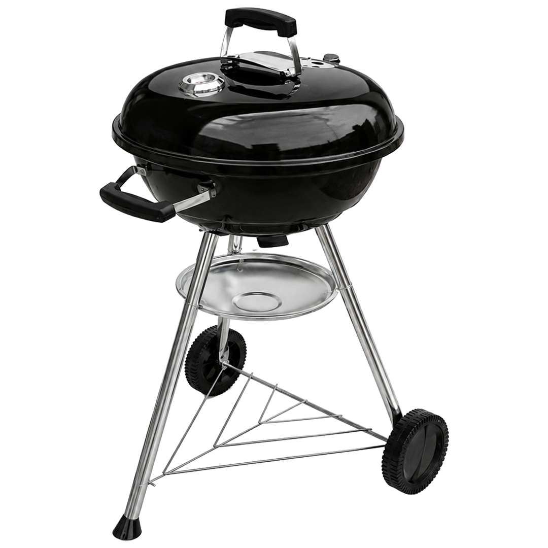 Barbacoa de carbon redonda tipo Kettle Natuur de 53,5x46x75 cm con ruedas de polipropileno
