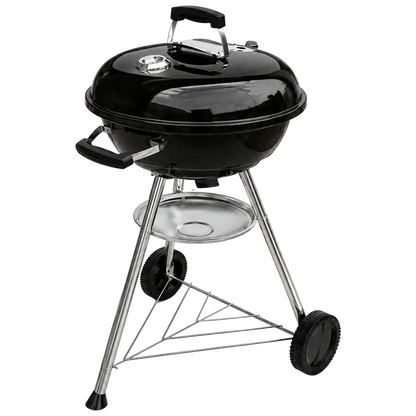 Barbacoa de carbon redonda tipo Kettle Natuur de 53,5x46x75 cm con ruedas de polipropileno