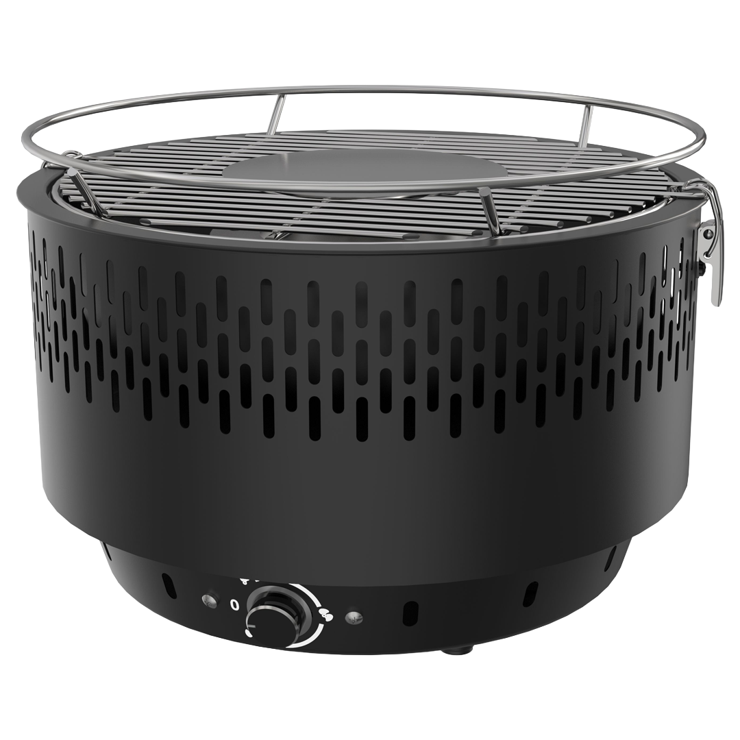 Barbacoa de sobremesa a carbon Natuur de 35 cm de diametro con ventilador.