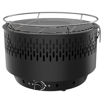 Barbacoa de sobremesa a carbon Natuur de 35 cm de diametro con ventilador.