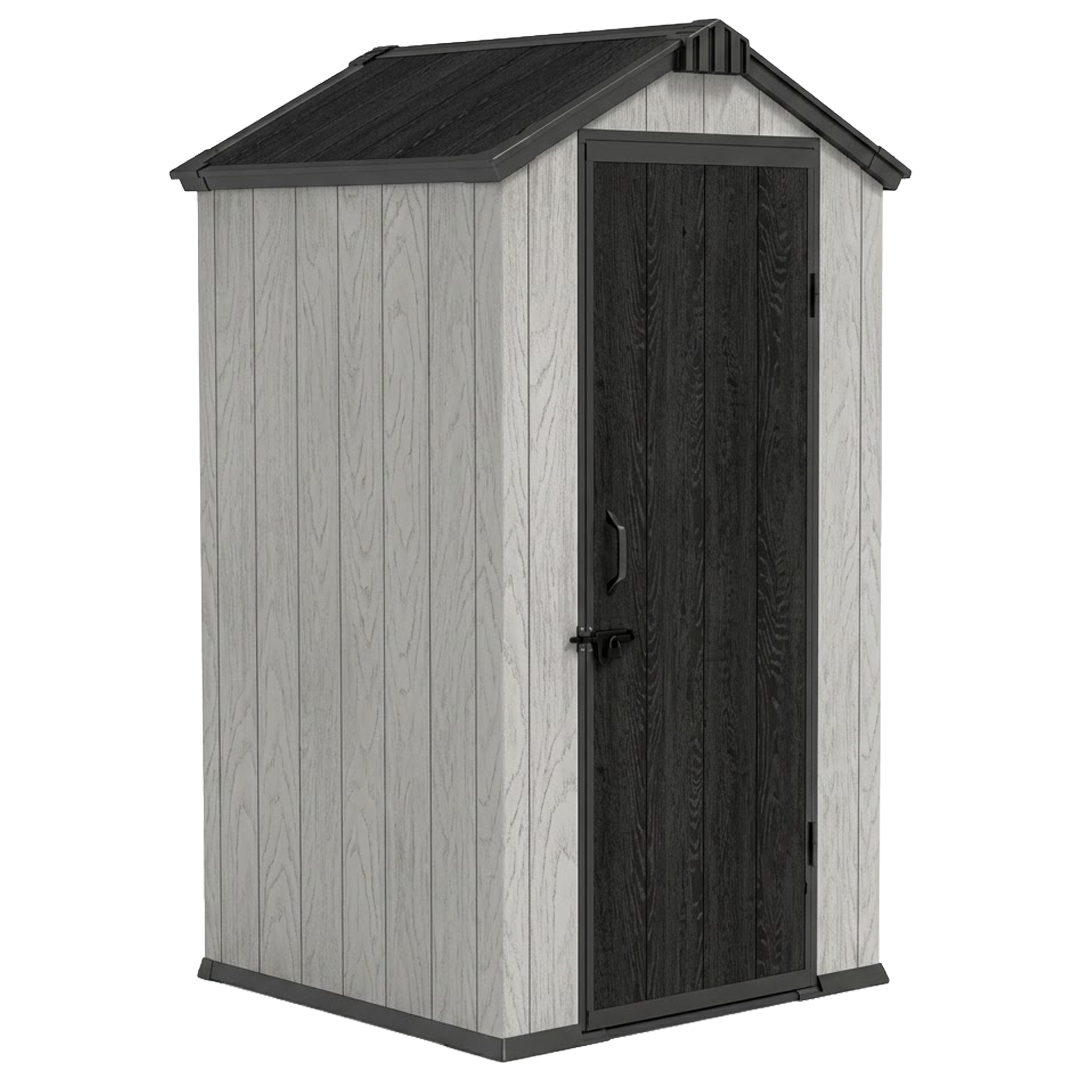 Caseta de polipropileno Natuur Apex Sheid gris y blanca 207x111x109 cm.