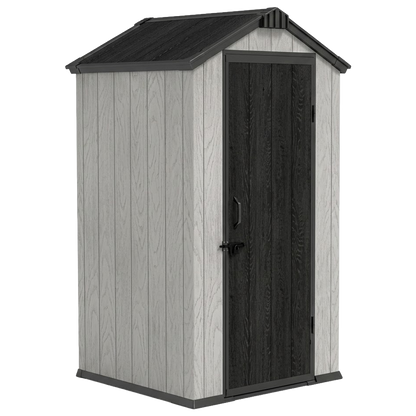 Caseta de polipropileno Natuur Apex Sheid gris y blanca 207x111x109 cm.