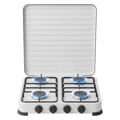 Cocina a gas de sobremesa 4 fuegos Ambit con tapa abatible ref 23024952.
