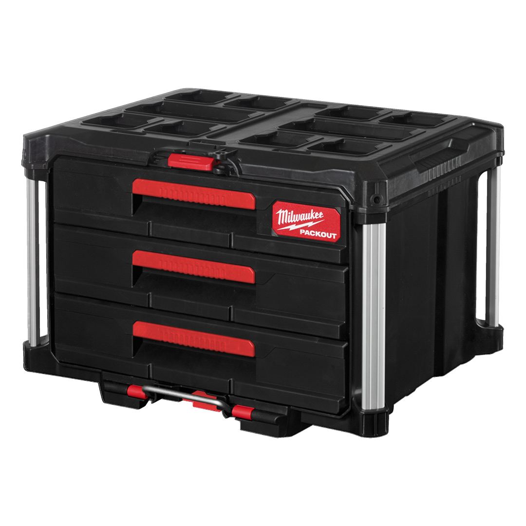 Cajonera PACKOUT de 3 cajones Milwaukee 4932472130 para herramientas