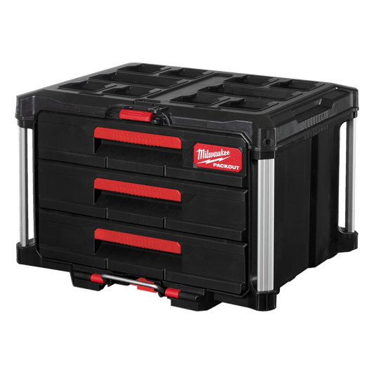 Cajonera PACKOUT de 3 cajones Milwaukee 4932472130 para herramientas