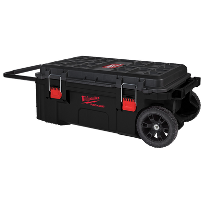 Baul con ruedas XL Milwaukee PACKOUT de huella doble y 113 kg de capacidad.