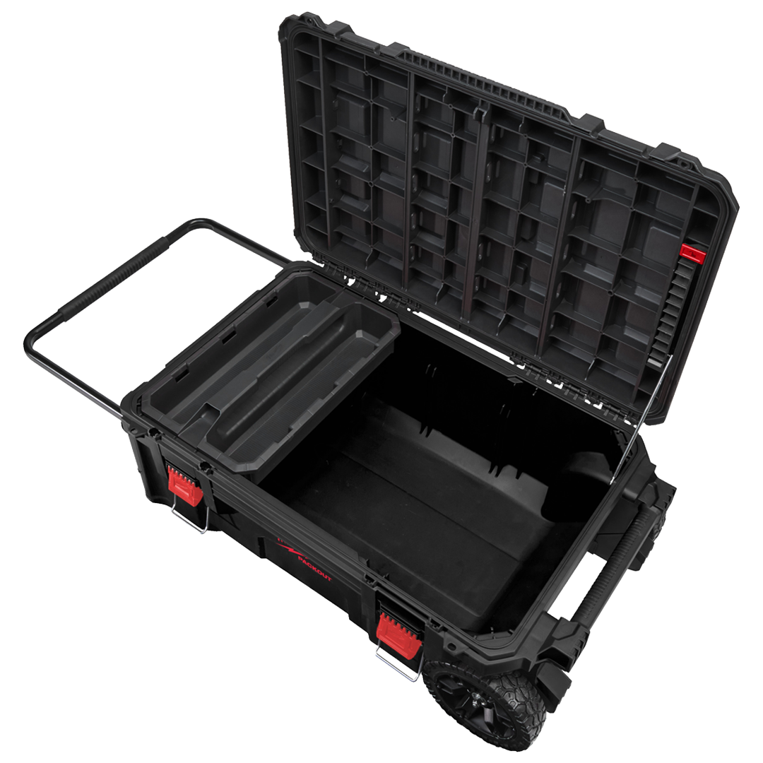 Interior de gran volumen del baul con ruedas XL Milwaukee PACKOUT 4932478161.