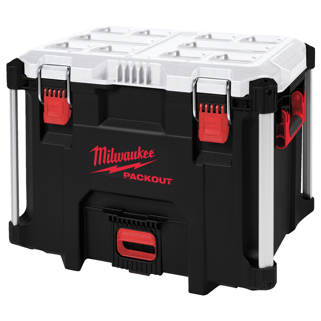 Nevera rigida XL Milwaukee PACKOUT de 38 litros con aislamiento termico de 5 dias.