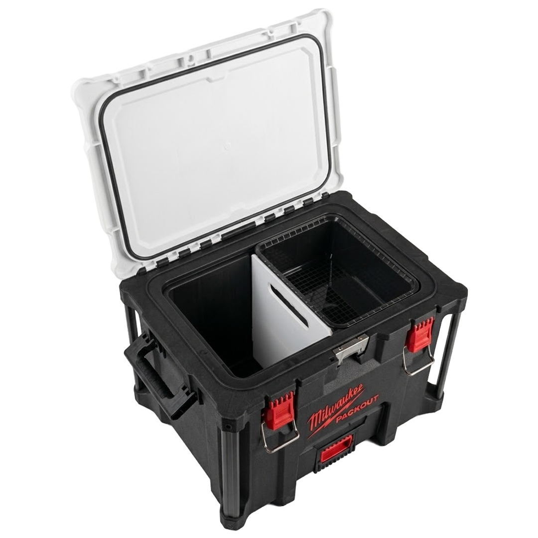 Nevera modular de polimero resistente Milwaukee PACKOUT 4932478648 con grado IP65.