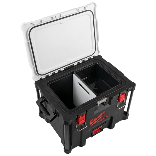 Nevera modular de polimero resistente Milwaukee PACKOUT 4932478648 con grado IP65.