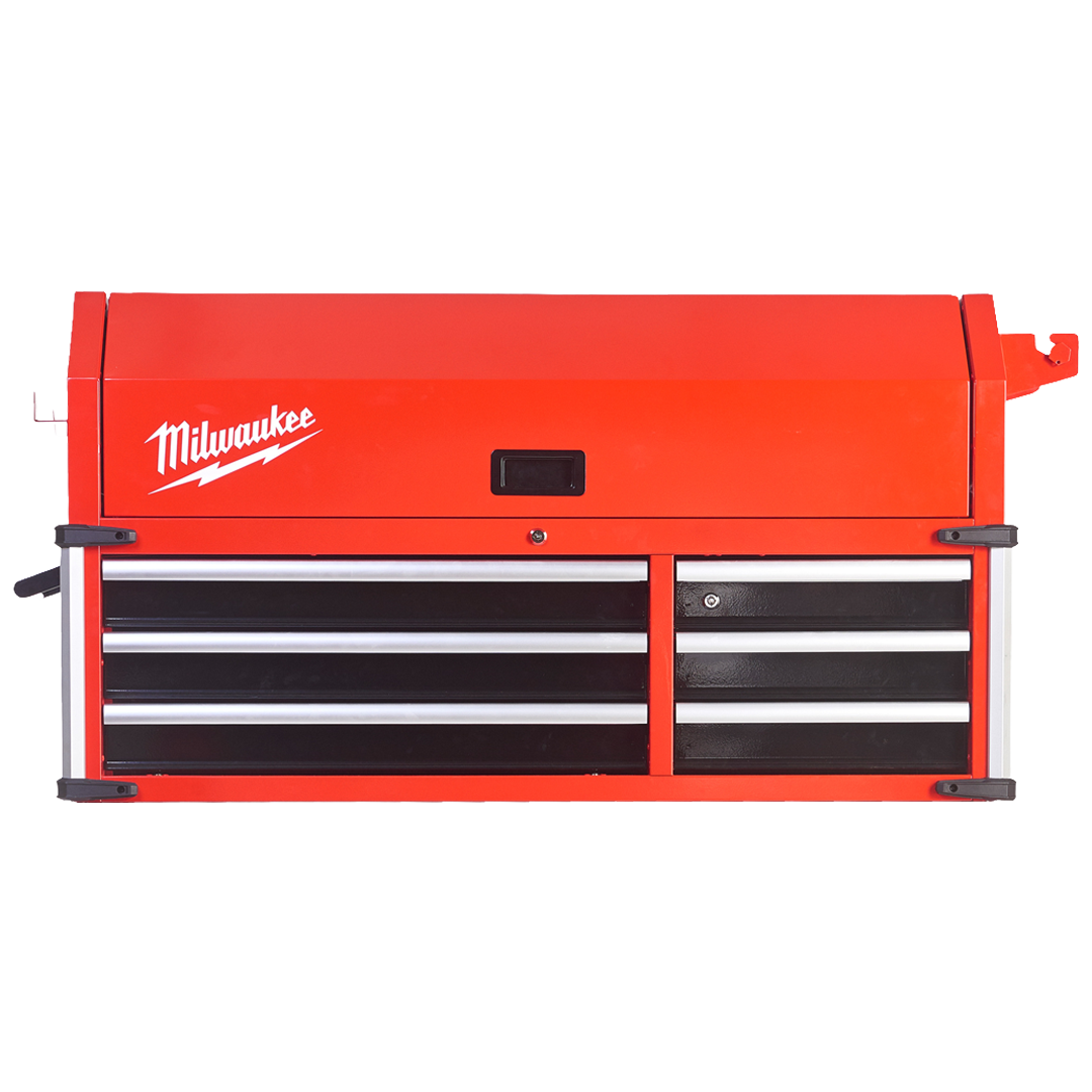 Cofre de taller Milwaukee STC46-1 con panel perforado y regleta magnetica.