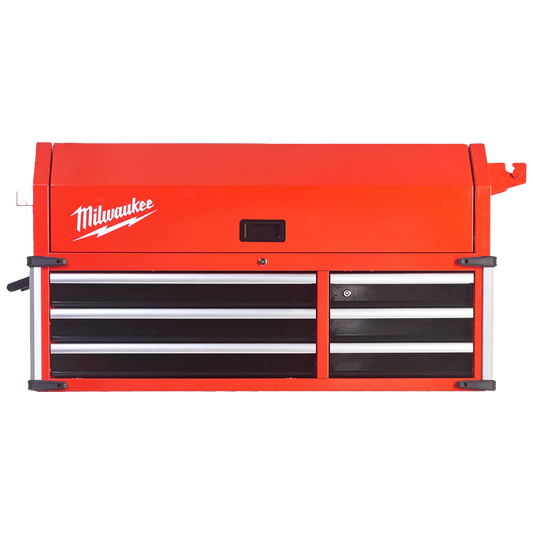 Cofre de taller Milwaukee STC46-1 con panel perforado y regleta magnetica.