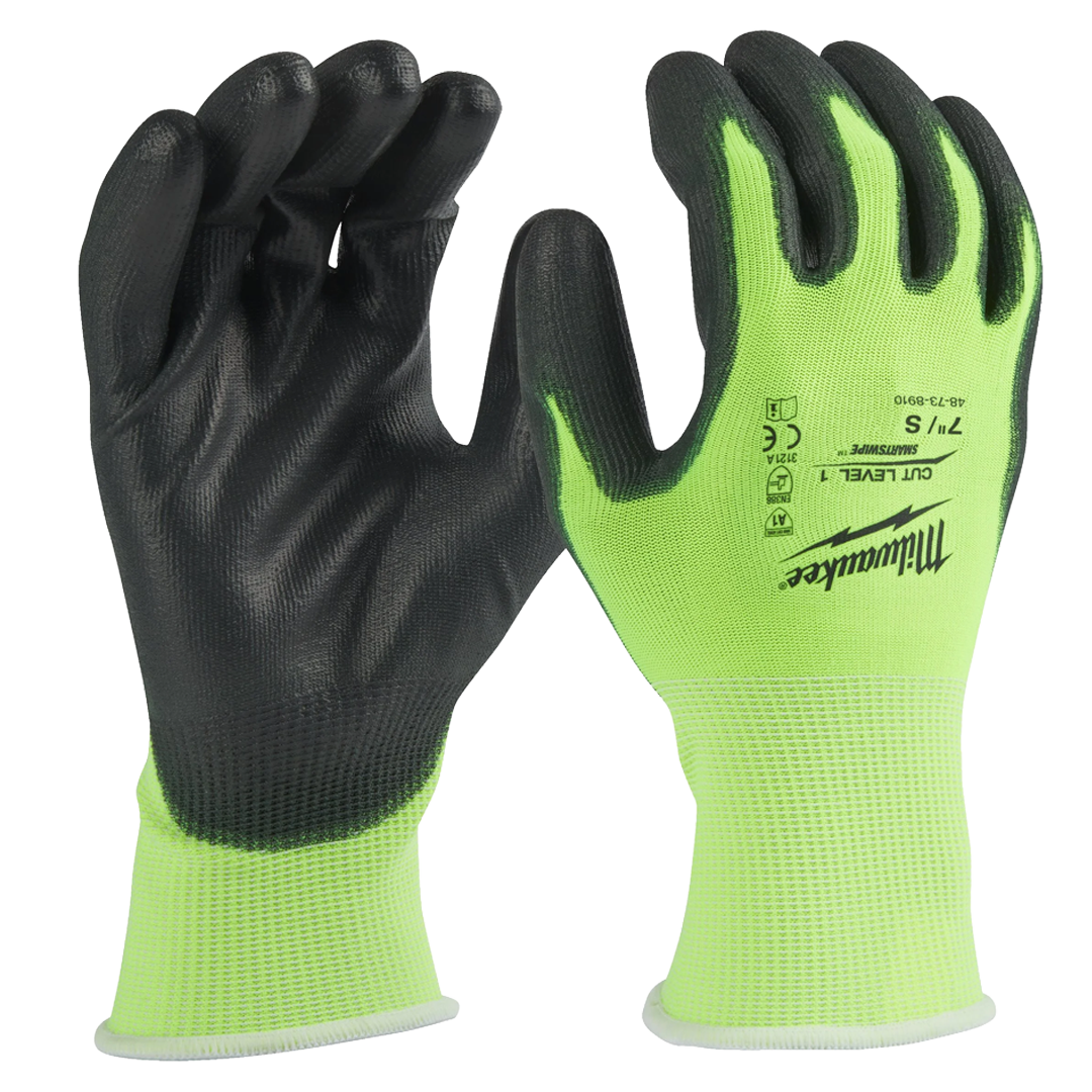 Pack de 12 pares de guantes anticorte Milwaukee Hi-Vis Cut A talla 9 L ref 4932492915.