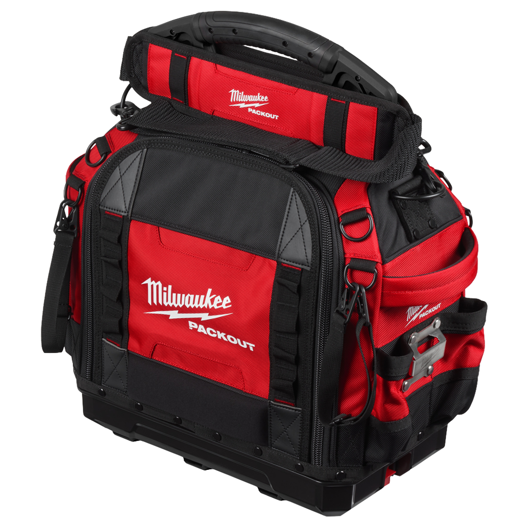 Bolsa portaherramientas cerrada Milwaukee PACKOUT de 38 cm con 65 bolsillos.