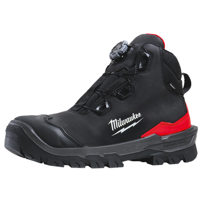 Bota de seguridad Milwaukee ARMOURTRED S7S negra con sistema de ajuste BOA.
