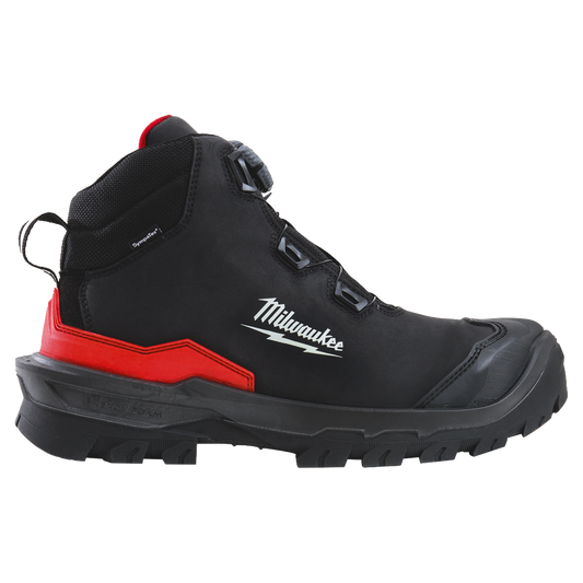 Bota de calzado laboral Milwaukee ARMOURTRED S7S con membrana impermeable Sympatex.