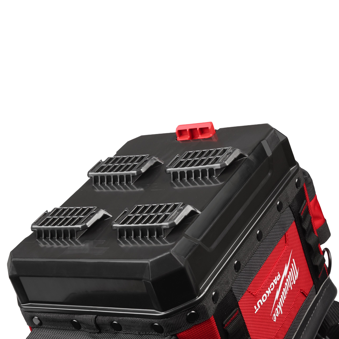 Detalle de la base modular PACKOUT de Milwaukee.