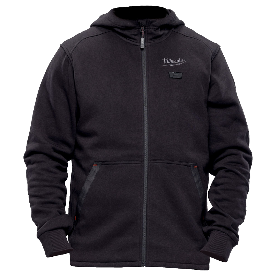 Sudadera calefactada Milwaukee M12 HHBL5 negra con tecnologia HEXON HEAT.