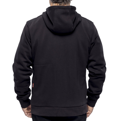Sudadera calefactada Milwaukee M12 HHBL5 negra con tecnologia HEXON HEAT.