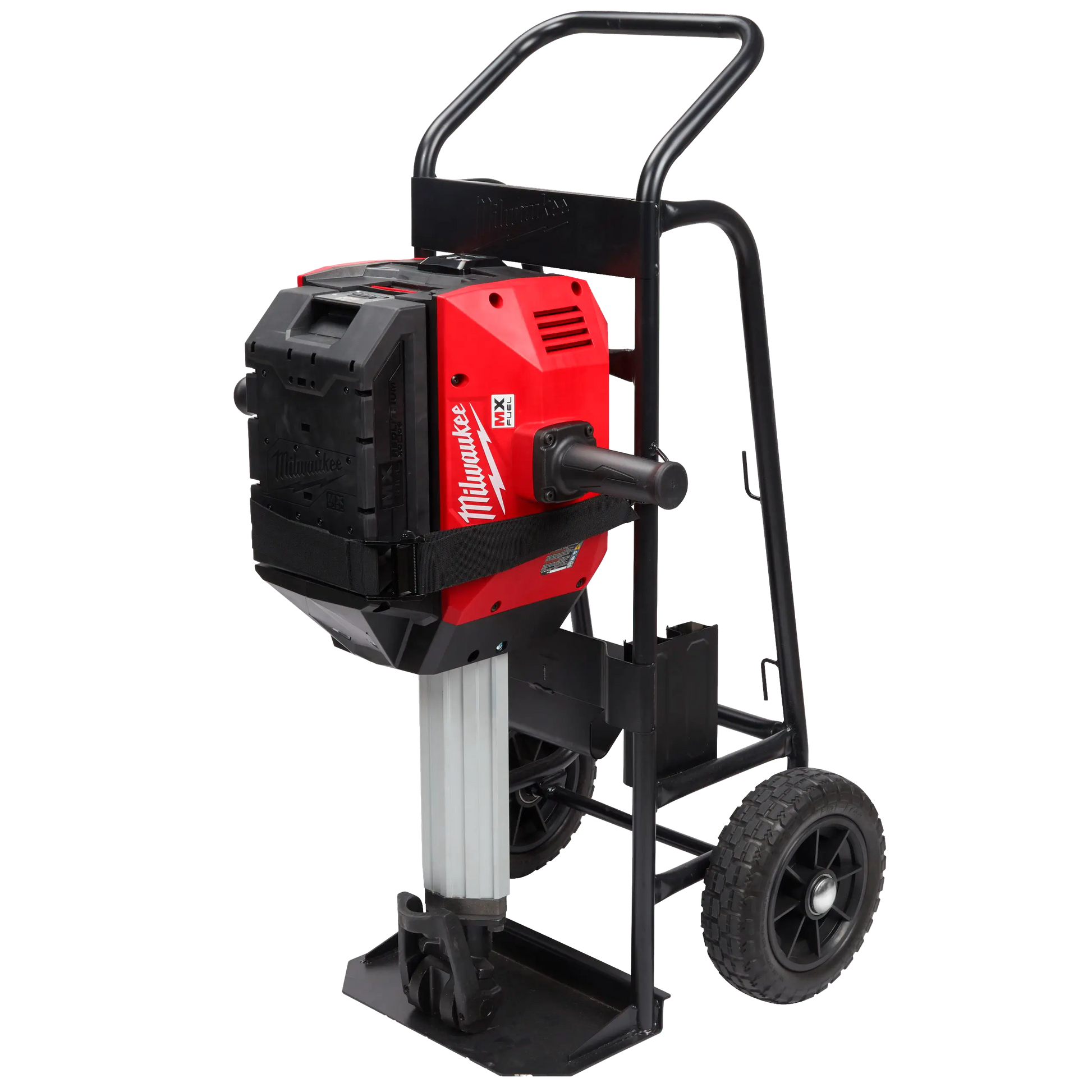 Carro porta martillos con compartimentos para cinceles, cargador y batería