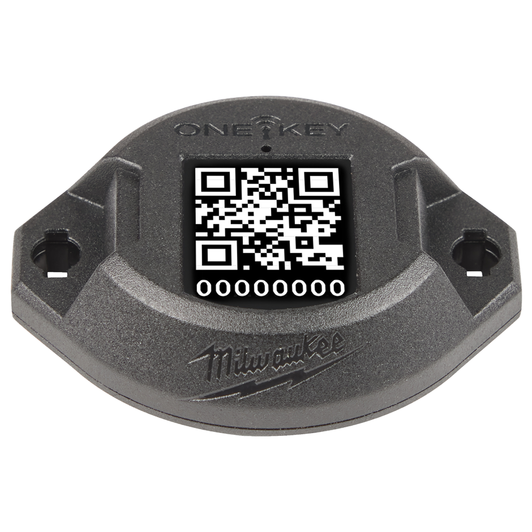 Etiqueta de geolocalizacion Milwaukee ONE-KEY BTT con altavoz integrado.