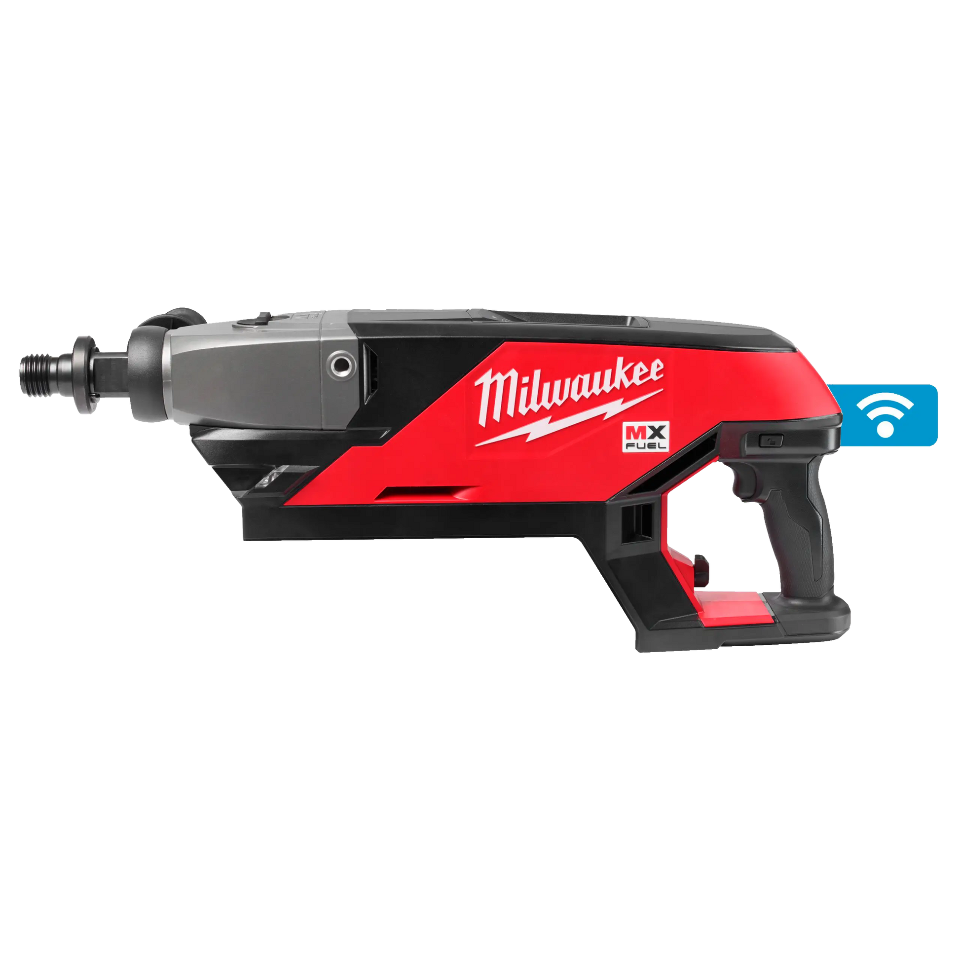 Perforadora de diamante inalámbrica Milwaukee MX FUEL con empuñadura lateral y acople de agua