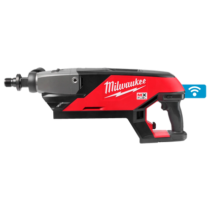 Perforadora de diamante inalámbrica Milwaukee MX FUEL con empuñadura lateral y acople de agua