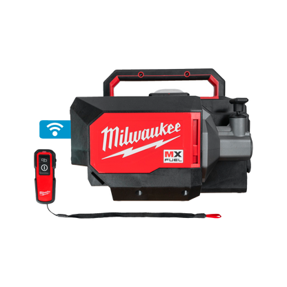 Vibrador de hormigón compacto Milwaukee MX FUEL con correa de transporte y mando